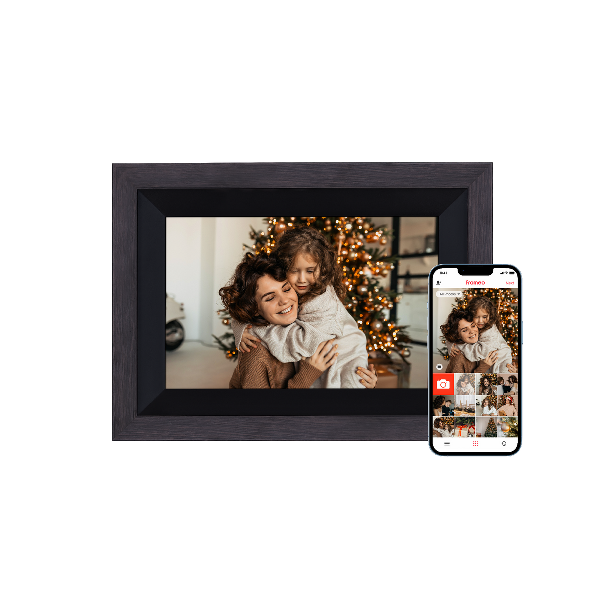 Smarter picture frame | 10 "Diagonal | WIFI | App Control | Wood frame | Model 105